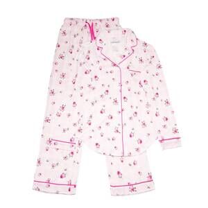 NEW KATIE J NYC junior's rosebud pattern maia pajama set in pink